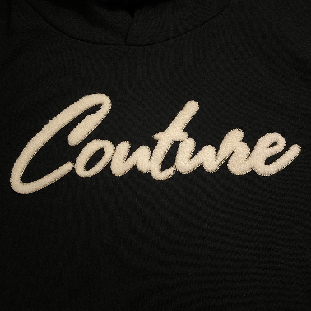 2️⃣6️⃣Juicy Couture Crop Hooded Sweatshirt Size S Black Color - Picture 10 of 10